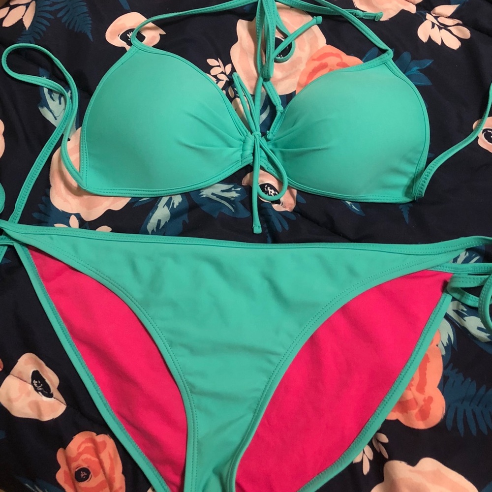 Turquoise bathing suit
